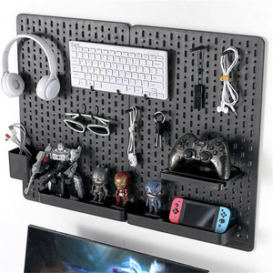 आधुनिक diy एब्स प्लास्टिक पेगबोर्ड हुक सामान प्रदर्शन दीवार शेल्फ भंडारण आयोजक किट एकल चमकदार फिनिश - Product Image 3