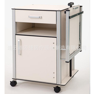 Mesa de Noche Médica de MDF de Dos Niveles con Panel Plano, Gabinete de Hospital Multifuncional - Product Image 1