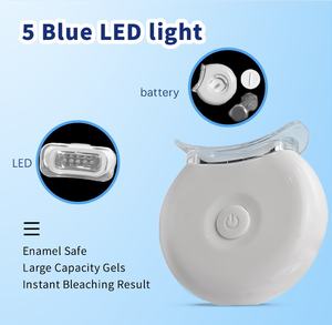 Appareil de blanchiment des dents <span class=keywords><strong>portable</strong></span> à piles pour un usage domestique et en voyage avec lumière LED 5 LED, plateau dentaire détachable - Product Image 2