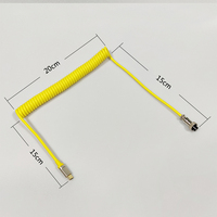 Kabel Keyboard Mekanik USB ke Type-C Model Spiral Berlapis Ganda dengan Konektor Aviator Konduktor Tembaga Murni untuk Komputer