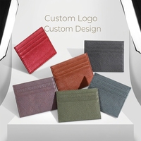 Porte-cartes ultra-fin en cuir véritable pleine fleur avec plusieurs emplacements, étui compact et simple pour cartes de crédit et de visite pour femme