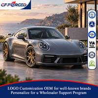 Jantes de course en alliage forgé concave Aerodisc en carbone bronze doré 20 21 pouces 5x130 de luxe en 2 pièces pour Porsche 911