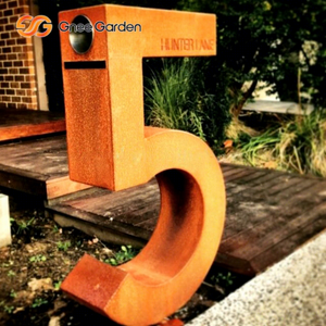 Boîte aux lettres numérique en acier Corten autoportante, résistante à la rouille, pour jardin extérieur et appartement, personnalisable 1500x1800mm Gnee Garden - Product Image 1