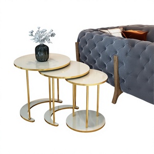 Modern Durable 3-Piece Portable Coffee <b>Table</b> Set with Movable Design Easy Assembly & Easy to Clean for Living Room - Product Image 1