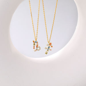 Collar celestial del <span class=keywords><strong>mes</strong></span> de nacimiento para mujer, colgante con signos del zodiaco, arco iris, CZ, plata, oro, 12, novedad - Product Image 6