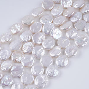Perles d'eau douce naturelles blanches Wenchi Zhuji 15-16 mm, boutons, semi-finies, modèle 31747, produit en gros - Product Image 2