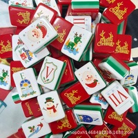 Tuiles de Mahjong de Noël en gros, motif Bonhomme de neige et Cardinal, en acrylique, pour soirées de week-end et soirées en club