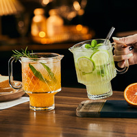 Mug à café en verre grande capacité populaire avec poignée, idéal pour restaurant, café, café glacé, verre à bière, verre à cocktail