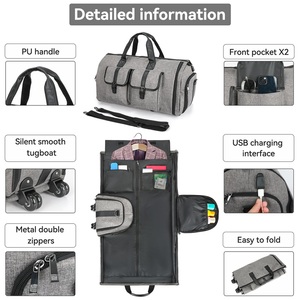 <span class=keywords><strong>Sac</strong></span> de vêtements personnalisé avec roulettes, <span class=keywords><strong>sac</strong></span> de voyage pour vêtements avec compartiment à chaussures, <span class=keywords><strong>sac</strong></span> de voyage à roulettes - Product Image 4