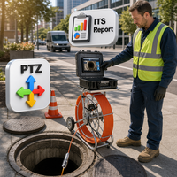 Système de caméra d'inspection de canalisations et d'égouts Full HD IP68 avec écran 10 pouces, zoom 10x, champ de vision 105°, autonomie de 6 heures, inclinaison panoramique