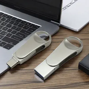 Nieuwe Metalen Usb Flash Drives Otg Pen Drives Met Usb3.0 2.0 32Gb 64Gb Voor Zakelijk Gebruik Mini Metalen Usb Sleutel Met Aangepaste Memory Stick