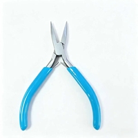 Alicates de punta fina sin dientes con mango de plástico y mordazas de PVC azul, mini herramienta para hacer joyas, envolver alambres, abalorios y manualidades DIY