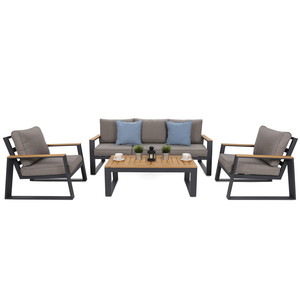 Canapé <span class=keywords><strong>de</strong></span> <span class=keywords><strong>jardin</strong></span> imperméable avec table d'appoint, ensemble <span class=keywords><strong>de</strong></span> conversation pour patio, groupe <span class=keywords><strong>de</strong></span> sièges d'extérieur, ensemble <span class=keywords><strong>de</strong></span> bistrot pour terrasse, canapé en métal pour balcon - Product Image 5