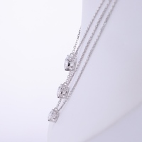 Collar de Diamantes de Laboratorio en Oro Blanco de 18K Starsgem, Collar con Colgante de Diamante de Laboratorio de Corte Brillante Redondo