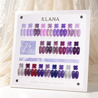 Kit de Vernis à Ongles Gel UV/LED 24 Couleurs Série Violette Sans HEMA, Soak Off, Étiquette Privée, OEM, ODM, Vente en Gros, Kit Nail Art