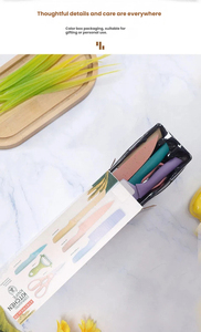 Stainless steel <b>kitchen</b> knife set wheat straw 6-piece set including <b>scissors</b> multi-functional chef's knife set - Product Image 6