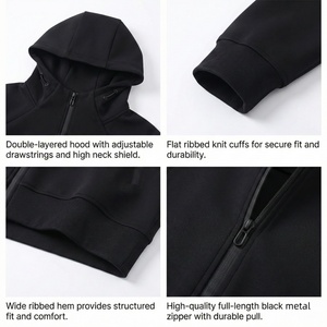 Sudadera con capucha de invierno de alta calidad, tela de alta calidad, cierre completo, estilo raglan, precio bajo, TKAN1017D, ropa urbana, corte holgado, peso pesado, 100% algodón, ropa para hombre - Product Image 2