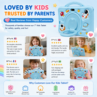 Tablette pour enfants de 7 pouces, écran IPS, affichage HD 1024*600, coque en silicone antichoc, tablette éducative pour enfants