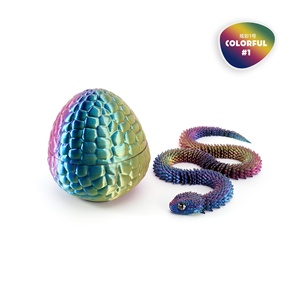 Serpiente Articulada Impresa en 3D con Huevo - Juguete Antiestrés de Víbora Realista, Modelo de Animal Articulado Colorido, Regalo Único para Niños - Product Image 6
