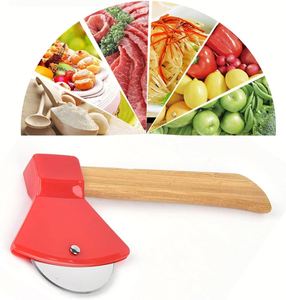 Cuchillo para Pizza con Forma de Hacha y Logotipo Personalizado, Mango de Madera y Cuchilla Giratoria Afilada, Accesorio de Cocina para Cortar Pizza, Pan y Pastel - Product Image 4