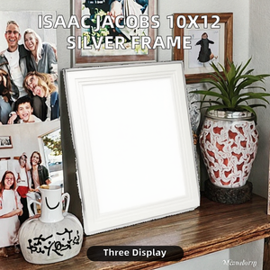 Cornice Portafoto in Metallo Argento Isaac Jacobs 10x12 Pollici con Triplo Passepartout per Esposizione su Tavolo e da Appendere - Product Image 2