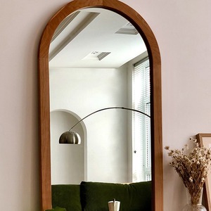 Pháp Văn Học Và Phong Cách Retro Rắn Gỗ Anh Đào Tường Sàn Gắn Gương Hình Dạng Hình Dạng Đầy Đủ Chiều Dài Mặc Quần Áo Gương - Product Image 2