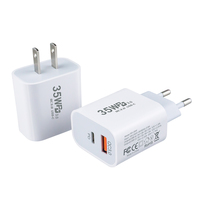 Nouveauté Chargeur mural USB C rapide 35W EU US PD 3.0 double port pour iPhone 13 14 15 Android Bloc de charge