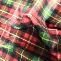 Tissu imprimé en velours de soie personnalisé à carreaux rouges en Polyester Spandex pour vêtements