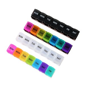 Caja de medicamentos portátil con 14 compartimentos, organizador semanal de pastillas de PP de calidad alimentaria con cubierta para almacenamiento diario de medicamentos - Product Image 4