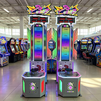 Machine de jeu d'arcade à monnayeur pour adultes, jeu de frappe au marteau, lumières LED, 1 joueur, machine de force de frappe en métal, version anglaise