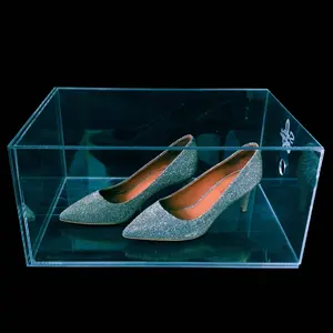 Boîte de rangement de chaussures en acrylique de haute qualité, 7 pièces, boîte de présentation de chaussures de sport et à talons hauts