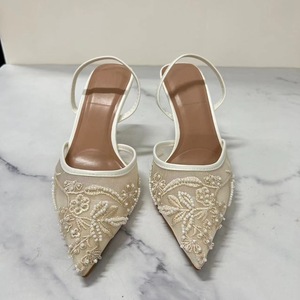 Nuovi <span class=keywords><strong>Sandali</strong></span> ZA di Design da Donna con Tacco Alto 2025 Estivi con Cinturino Posteriore in Rete e Fiore di Perle Rialzati di Tendenza - Product Image 5