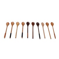 Logo gravé Mini Portable en bois de bambou personnalisé bébé cuillère à thé miel cuillères à café ensemble