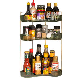 Estante de esquina, mesa de cosméticos, almacenamiento de inodoro, cocina y baño, condimento de tres capas - Product Image 4