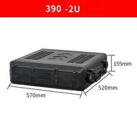 Boîtier de transport en plastique PE 2U personnalisé pour mixeur audio, haut-parleur, amplificateur, équipement de scène, rack de rangement, profondeur 390 mm, boîtier à outils 2U