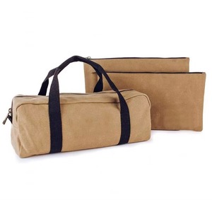 Échantillon gratuit : Sac à outils en toile cirée 16 oz, robuste et multi-usages, avec fermeture éclair, sac utilitaire, pochette de rangement, lot de 3 - Product Image 1