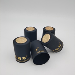 Siêu chất lượng rượu chai sử dụng tùy chỉnh bọc màu đen rượu vang đỏ 30 mét <span class=keywords><strong>PVC</strong></span> nhiệt thu nhỏ Capsule cap - Product Image 1