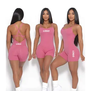 섹시한 스파게티 스트랩 여성 Catsuit Bodycon 탱크 점프 슈트 Rompers Playsuit 댄스 Unitard 엉덩이 리프팅 휘트니스 바디 슈트 의상