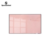 Tableau blanc mural magnétique en verre avec cadre en aluminium moderne SpaceUnited pour bureau