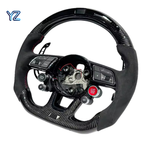Volant en cuir carbone LED noir YZ Factory pour <span class=keywords><strong>Audi</strong></span> B8 S3 S4 S5 RS3 RS4 8P 8V B9 C7 A6 A7 <span class=keywords><strong>RS6</strong></span> RS7 A8 - Product Image 3