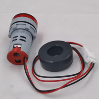 Panel Meter Digital Mini 22mm Dual LED Volt/Ammeter Bahan ABS Lampu Latar Merah IP53 Akurasi 0.5 100A Maks Fase Tunggal