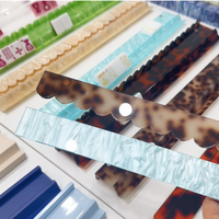 Support de Mahjong en Acrylique Écaille de Tortue de 20 Pouces, Design Festonné, Support de Mahjong Américain Personnalisé avec Poussoir Magnétique