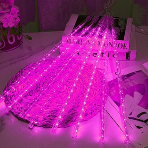 Luces de lluvia de meteoritos de <span class=keywords><strong>cascada</strong></span> de 30CM, luces de lluvia que caen al aire libre RGB con energía Solar para fiesta de jardín de Navidad - Product Image 5