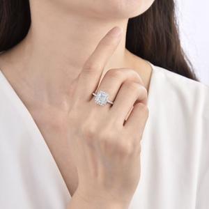 Anillo de Boda de Plata de Lujo para Mujer, Marca <span class=keywords><strong>PHIL</strong></span>, con Zirconia, Engaste Invisible, Moderno, para Compromisos y Fiestas, Joyería Fina - Product Image 4