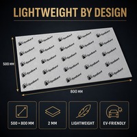 Mat de vibration insonorisant en butyl de marque privée 2mm 500x800mm, approvisionnement en vrac pour isolation acoustique automobile, distributeur