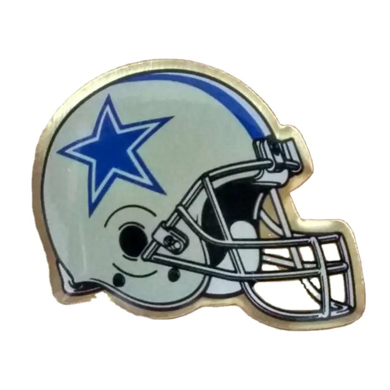 Popüler özel Vintage Nfl futbol kaskı Dallas Cowboys mineli yaka rozeti