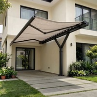 Auvent rétractable motorisé avec télécommande, tissu résistant aux intempéries pour villa, balcon, protection solaire commerciale