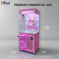 LIFUN 31'' Grande machine à griffes à monnayeur pour peluches roses, machine de jeu d'arcade de distribution de prix