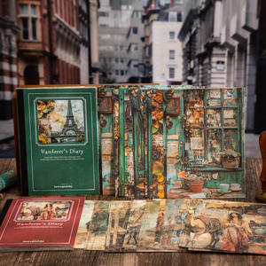 30 قطعة/عبوة ورق ملاحظات فضفاض بتصميم عتيق من سلسلة يوميات المتجولين بموضوع المناظر الطبيعية والسفر للكولاج - Product Image 3