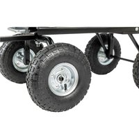 TC2155 Chariot de jardin pliable avec corps en métal 85L Chariot à plate-forme à quatre roues Chariot de jardin personnalisable OEM Chariot de chariot à plateau en métal